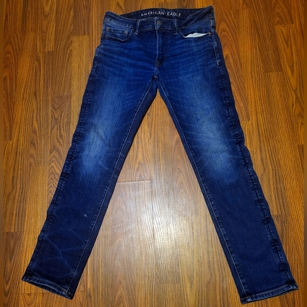 American Eagle 30x30 Men's Dark Wash Jeans - Slim Fit, Casual Comfort